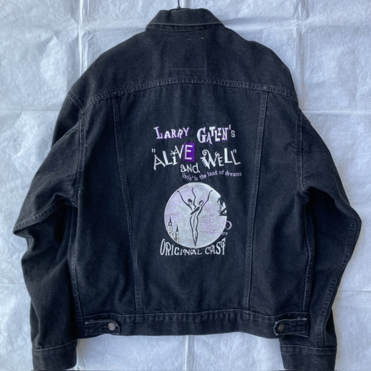 Levi's 70507 USA製 ブラックデニムジャケット 刺繍カスタム 画像2