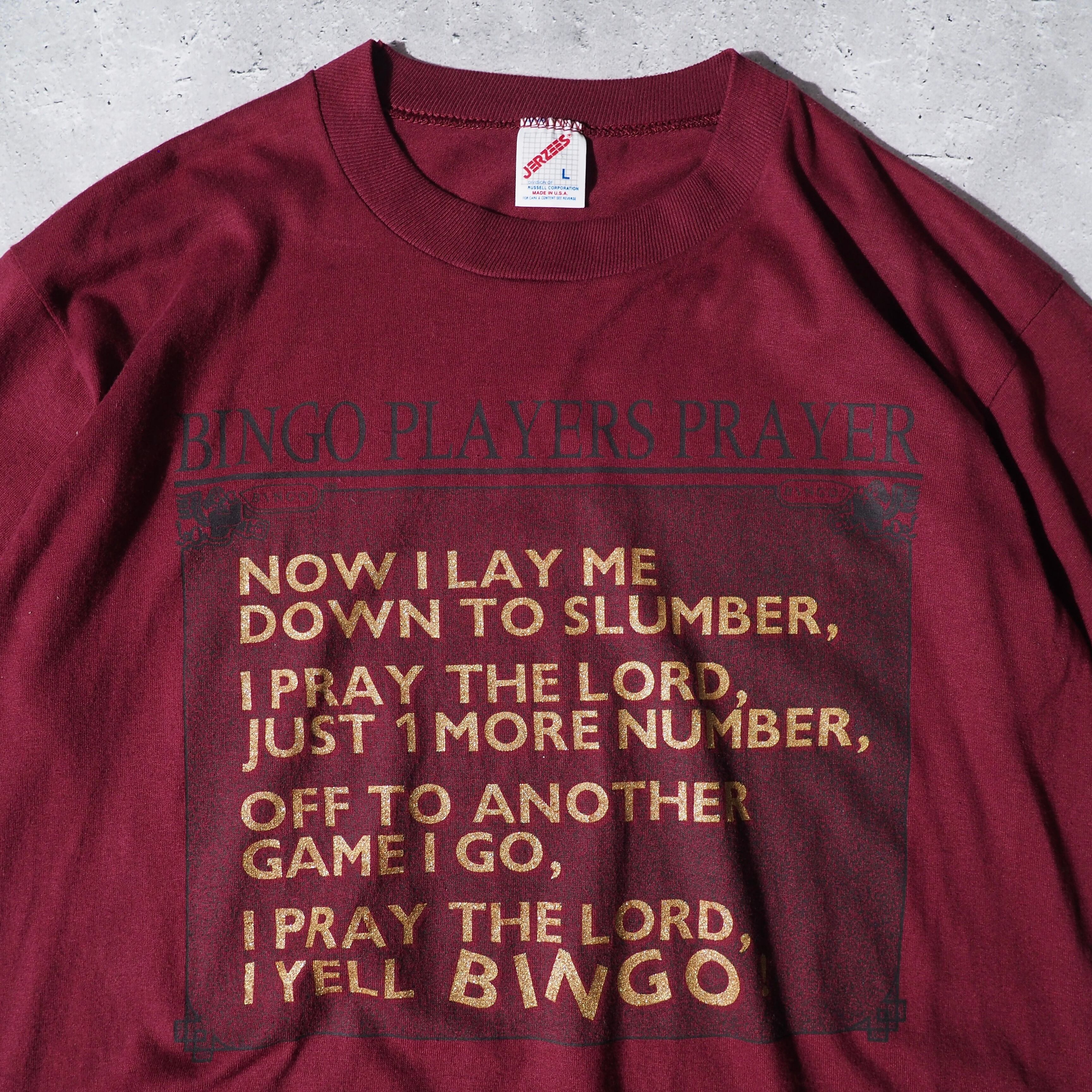 1990s ” Bingo Players prayer ” printed vintage Tee