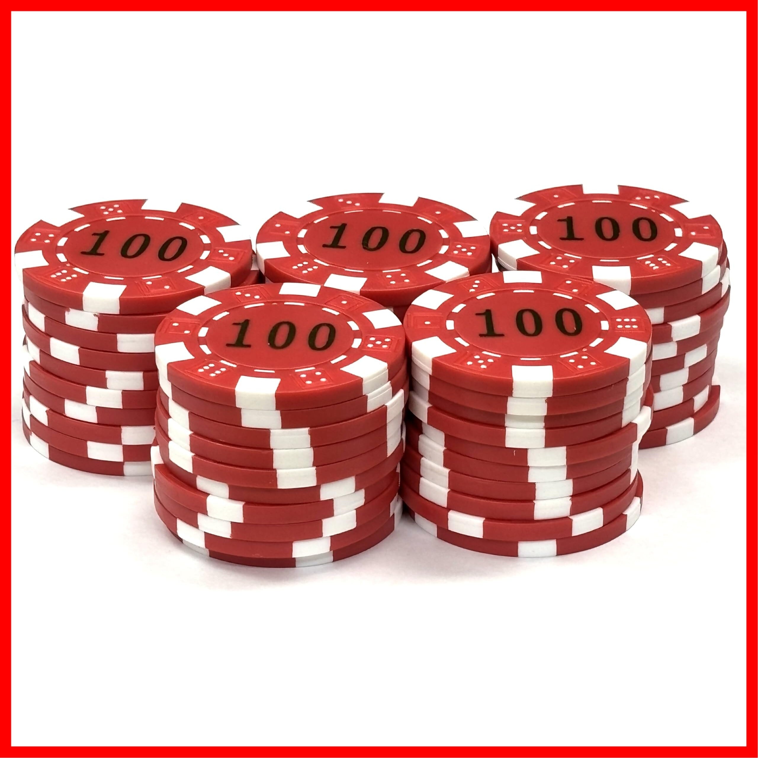 East Leaf ポーカーチップ カジノチップ 5種 100枚 セット 数字あり