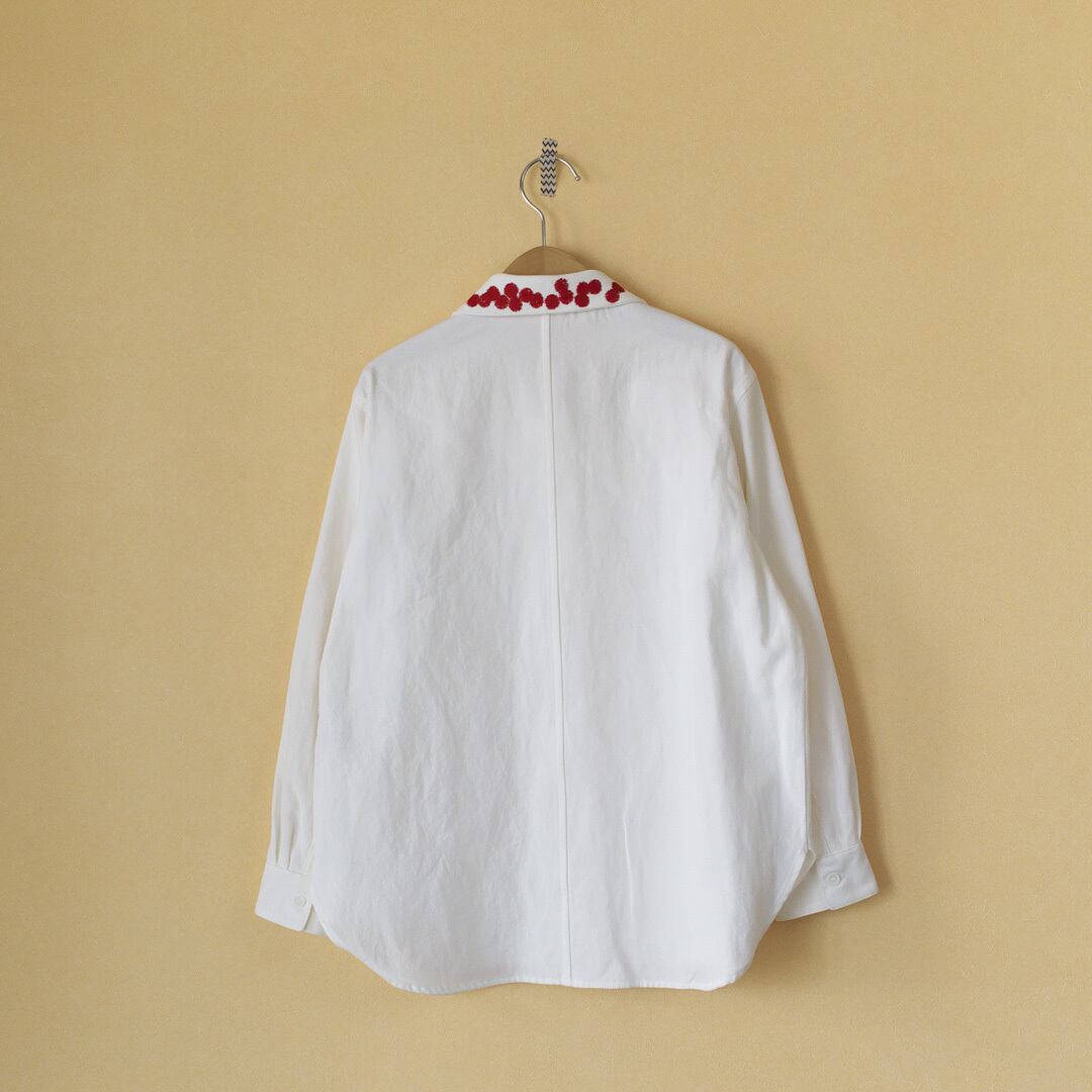 atelier naruse アトリエナルセ コットンリネンオックスドットブラウス