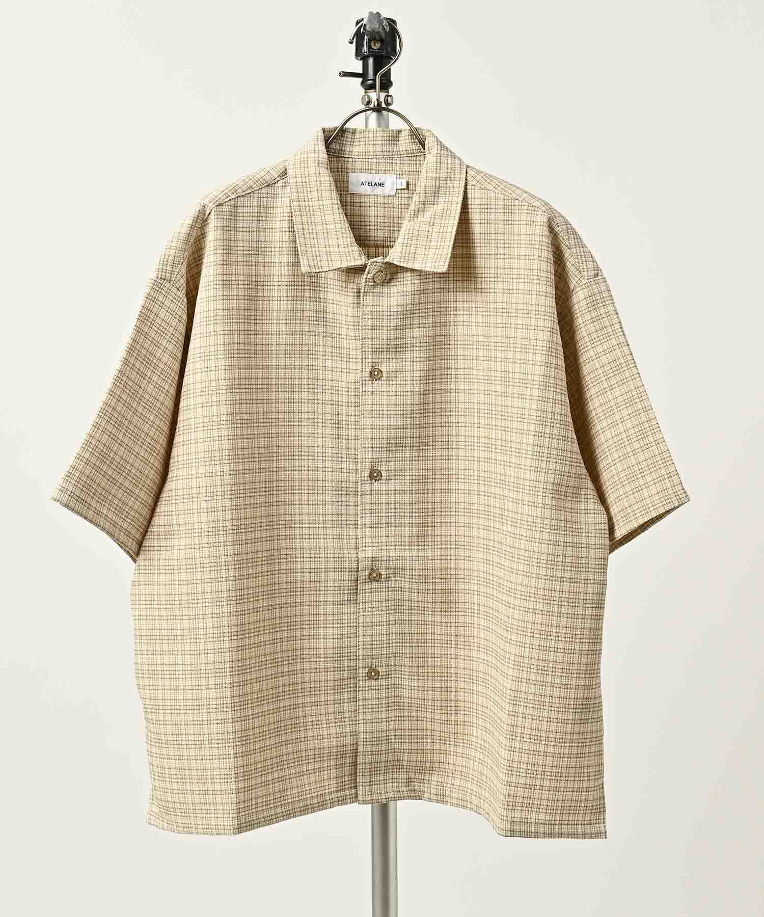 ATELANE Check Tweed Stand Collar Shirt (IVO) 26A-15111