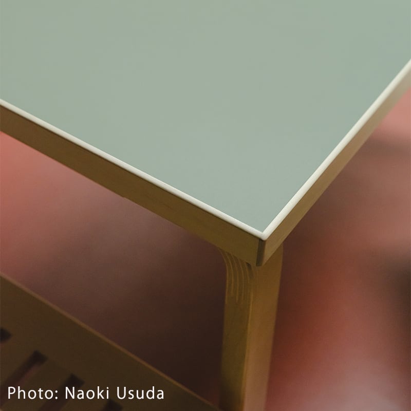 即納》【限定】特別仕様 80A テーブル（120×60cm）オリーブ リノリウム