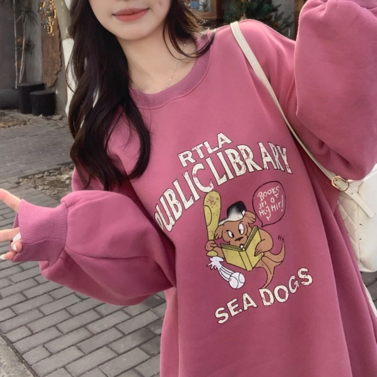 Patchwork Long Sweatshirt Dress 5003