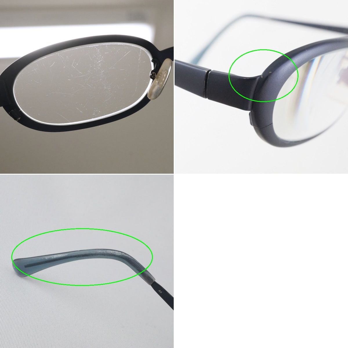 眼鏡 白山眼鏡店 USED品 チタニウム ネイビー KR X4957-