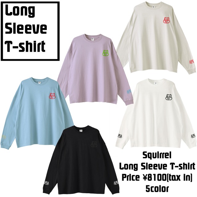 Squirrel Long sleeve T-shirt （スクワロル ロング スリーブ ティーシャツ)【LightBlue】