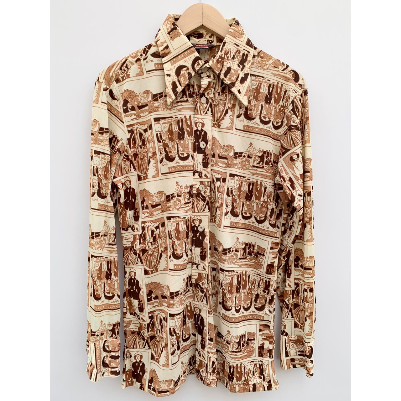 70s Levi's "OVER OLL PATTERN" SHIRT Size M程