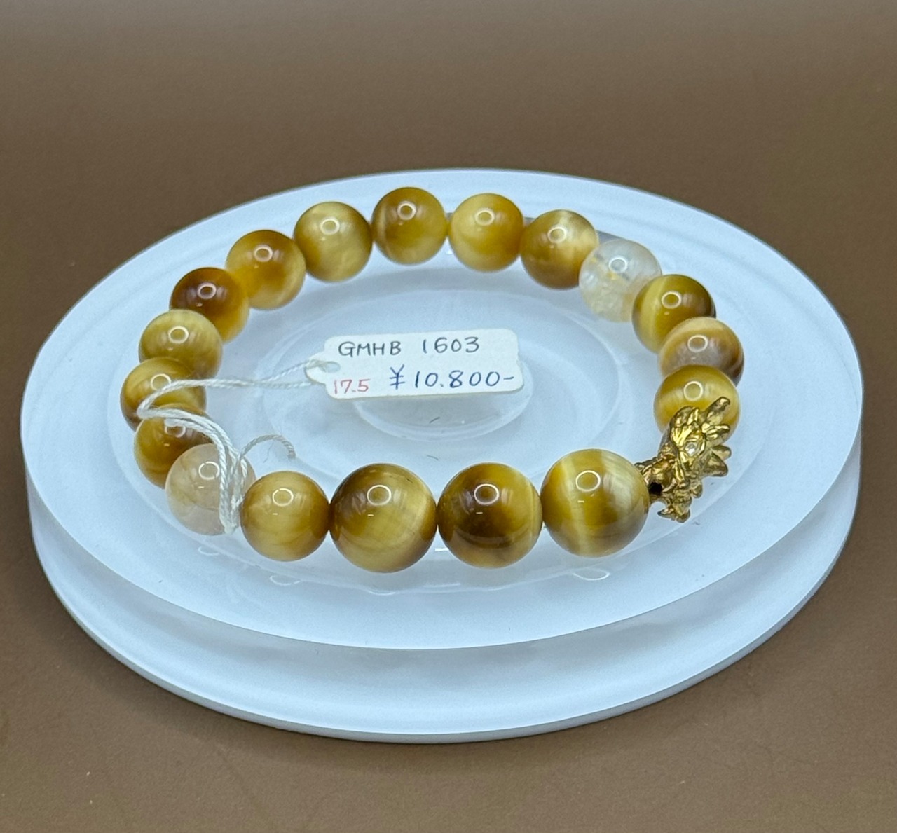 黄金の輝きが導く成功と守護|MIKI-JEWELRY タイガーアイブレスレット|10mm/16cm |Tiger Eye Bracelet|