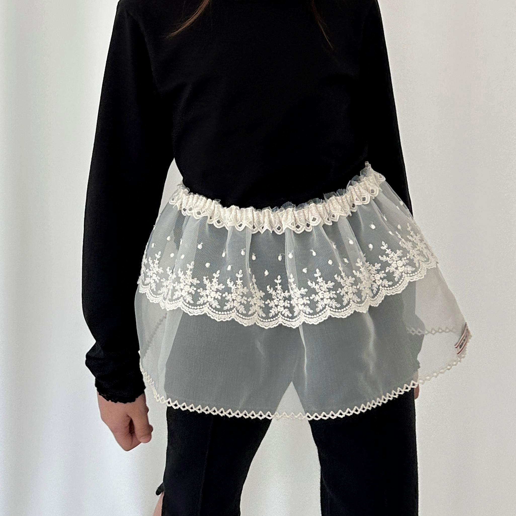 «Sold out»«ジュニアサイズあり»«elly molly» レースレイヤードスカート