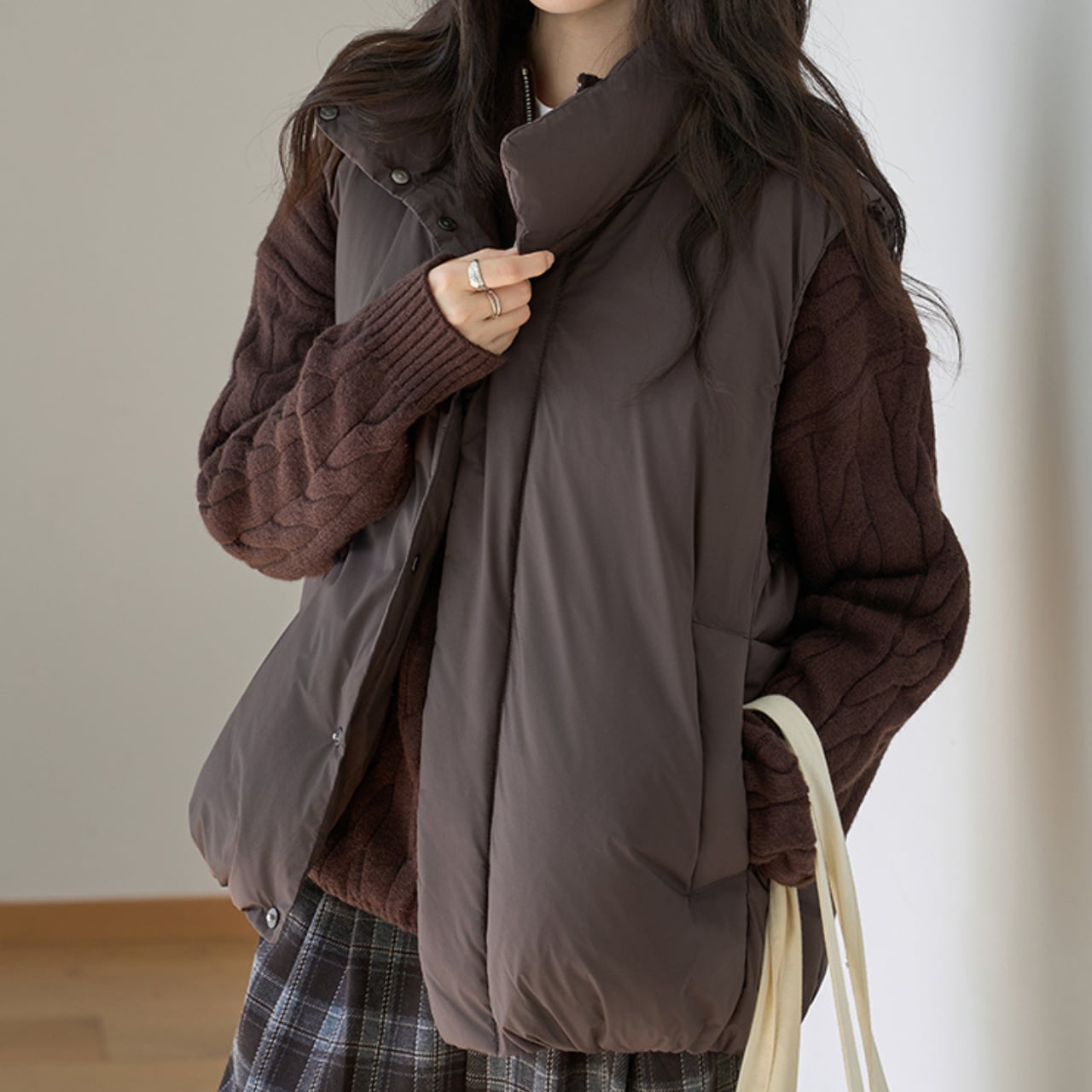 スタンドカラーボリュームダウンベストコート(3color) CO3539