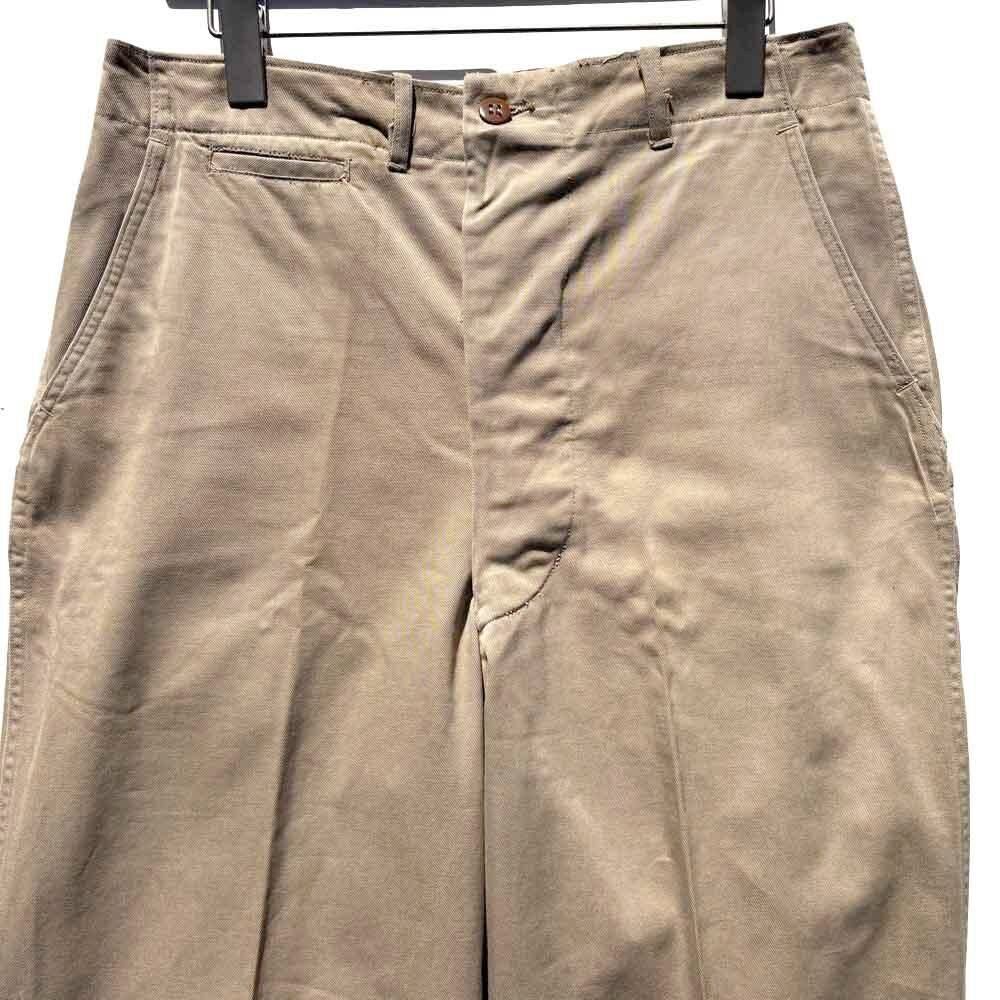 USARMY】Military Chino Trousers, Size 45, Khaki 【1940s-】Vintage
