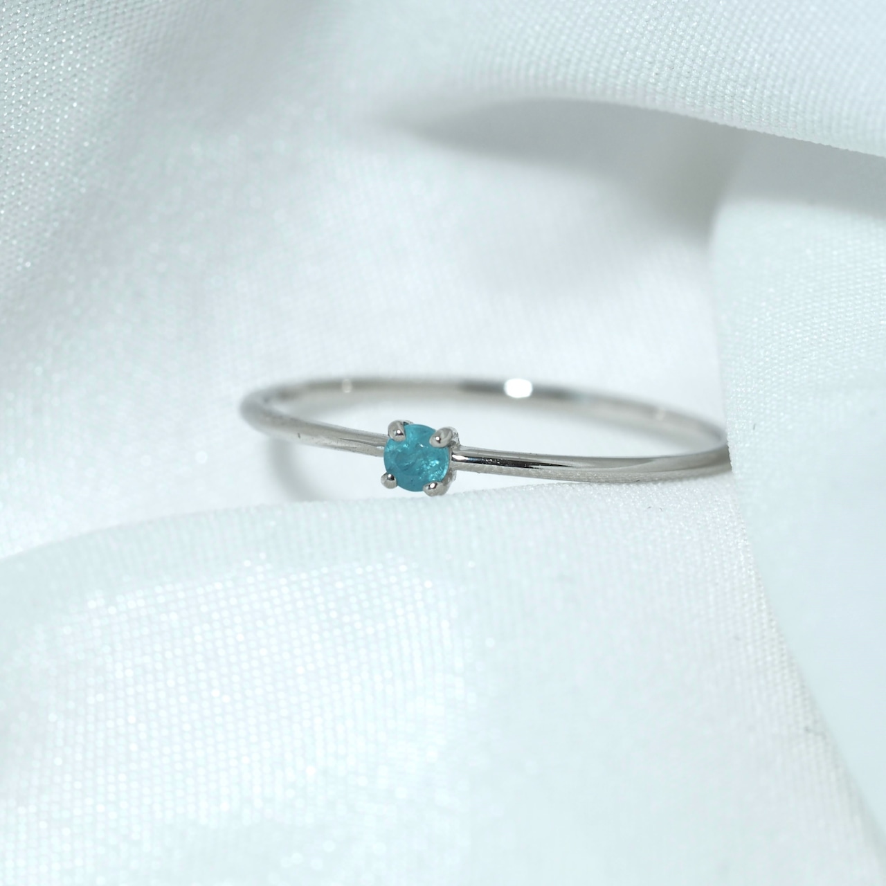 パライバトルマリン ブラジル産 リング 0.06ct pt900 Paraiba Tourmaline