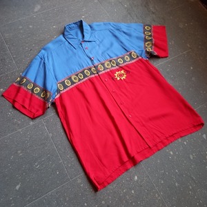 ハーフ＆ハーフ デザインボックスシャツ used [107106]