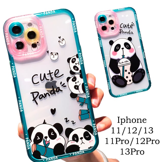 パンダ PANDA グリーン 手触りいい シリコン スマホケース iPhone