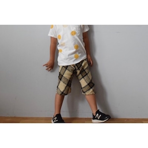 Simva Kids 524-0002 ベルギーリネンサルエルチェックパンツ　