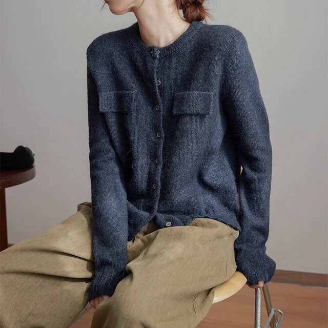 パッチポケットニットカーディガン  B0273