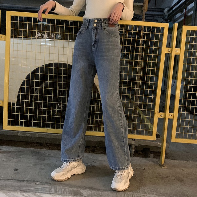 ウィンターハイウェストジーンズ レディースルーズカジュアルパンツ 冬物 6Du_Shop_Women9425431946