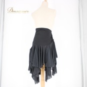 社交ダンス 衣装 スタンダード ラテン スカート レッスンウェア 練習着 無地 黒 ブラック系 Chacott Dance Sport チャコット ダンススポーツ シンプル スカート 薄手 ストレッチ 軽量 洗える ダンス用 ポリエステル ナイロン フェミニン エレガント ショート丈 ブラックコーデ 衣装選び シンプルデザイン 高品質 日本製 オールシーズン 練習着 おしゃれ レディース