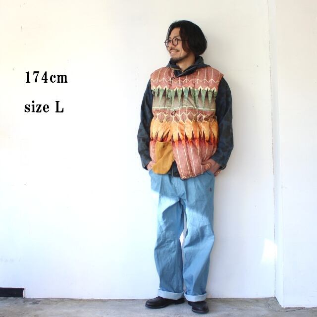 norbit ダウンベスト Print Middle Layer Down Vest （Red） | C