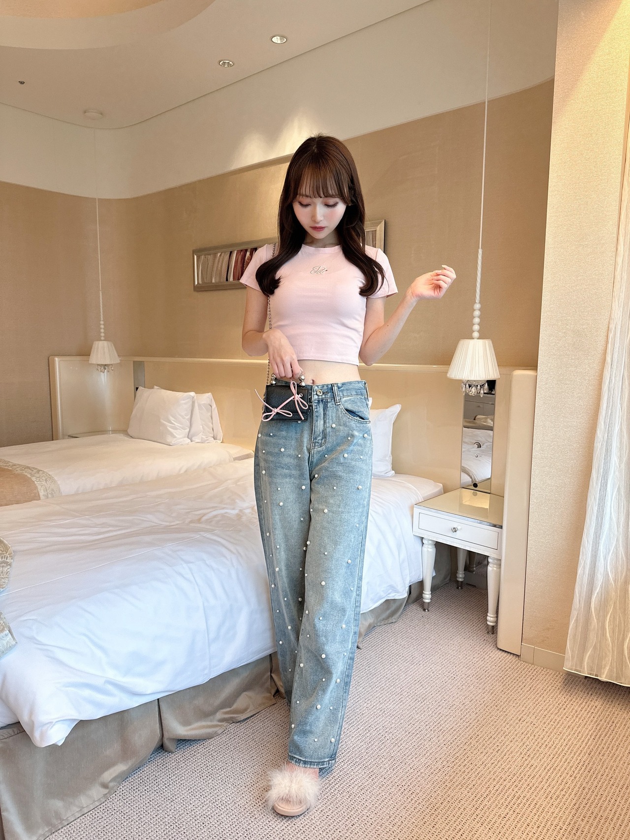 【再入荷】pearl straight denim
