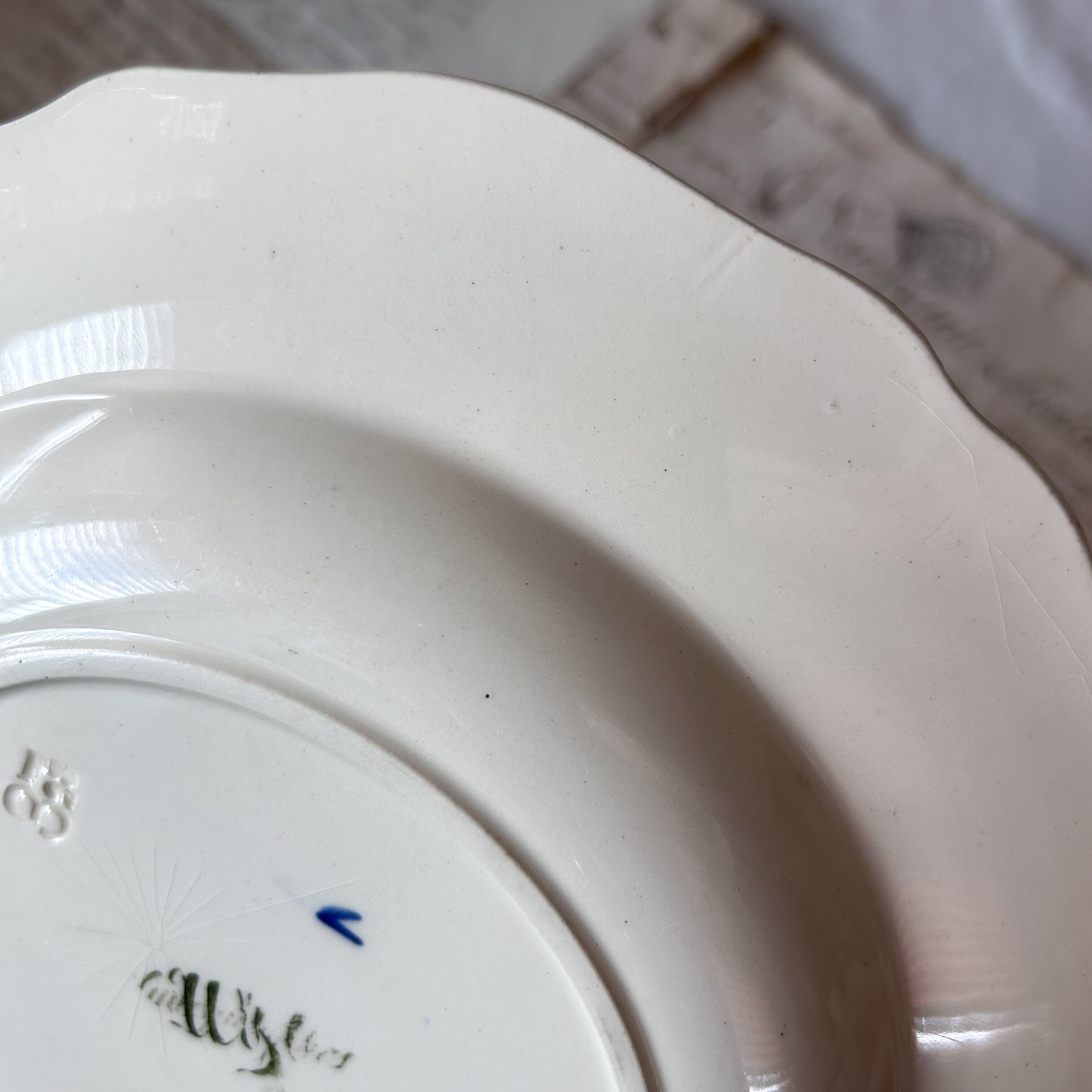 フランスアンティーク】 SARREGUEMINES （サルグミンヌ） Fontanges 深