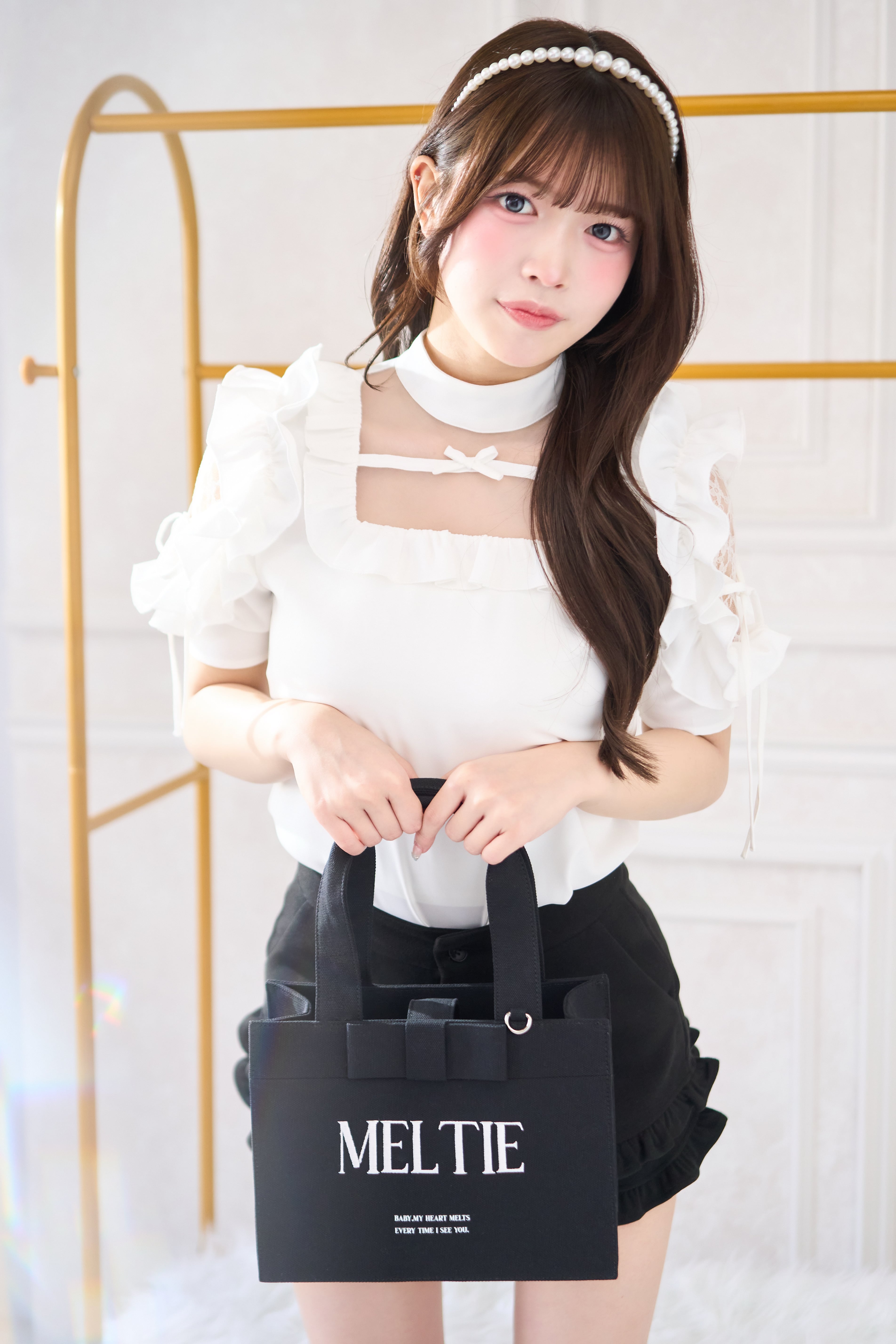 ribbon canvas tote bag〈MEDIUM〉
