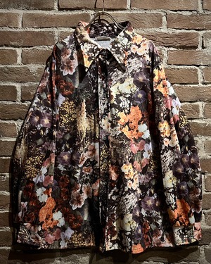 【Caka act3】70's Beautiful Flower Pattern Vintage L/S Shirt