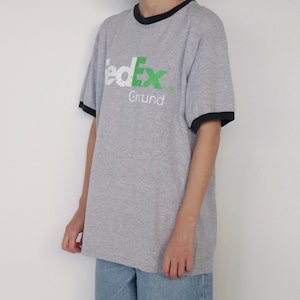 【USED】FedEx Ground Ringer T-shirt / Gray