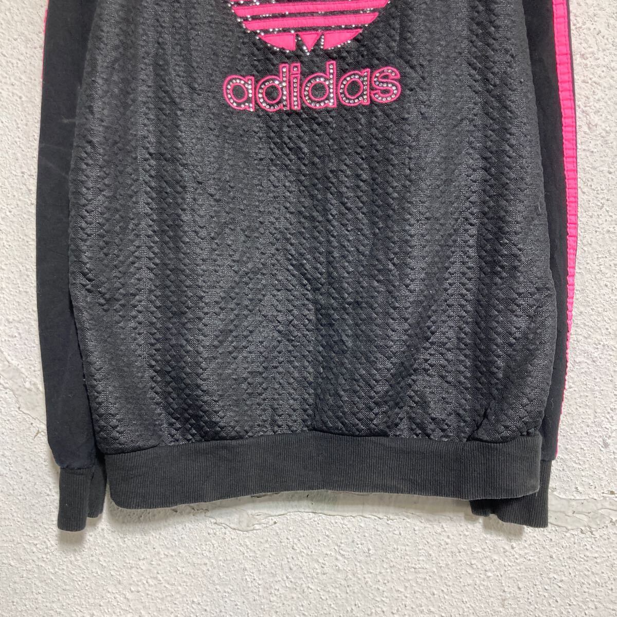 adidas 古着 リメイク ピンクスウェット 中古・古着通販】adidas (アディダス) ビッグトレフォイルロゴ