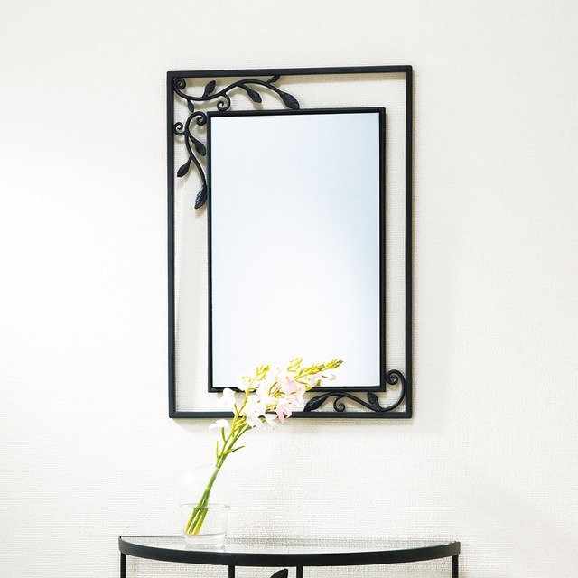 ミラー・鏡｜  黒 スチール アイアン｜ NA-197