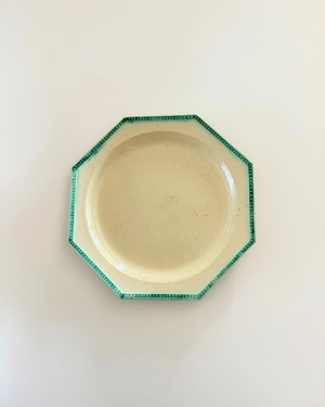 Creil et montereau　クレイユモントロー　/　green　オクトゴナルの平皿プレート　a