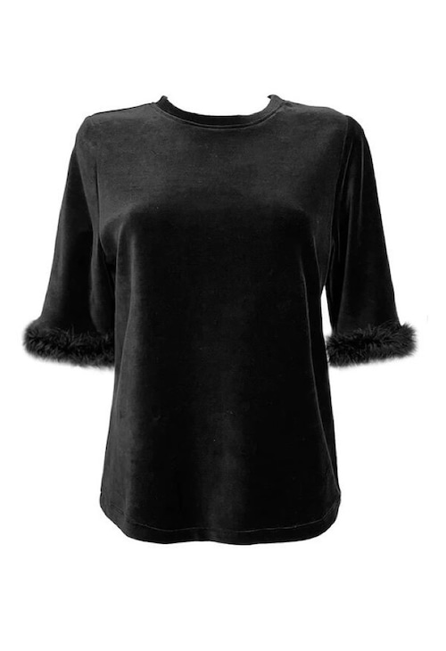 Lisa Velour T-shirt - Black