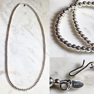 navajo silver beads necklace 60.5cm φ5mm
