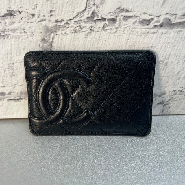 CHANEL シャネル ココマーク カンボン レザー カードケース ブラック A-9569