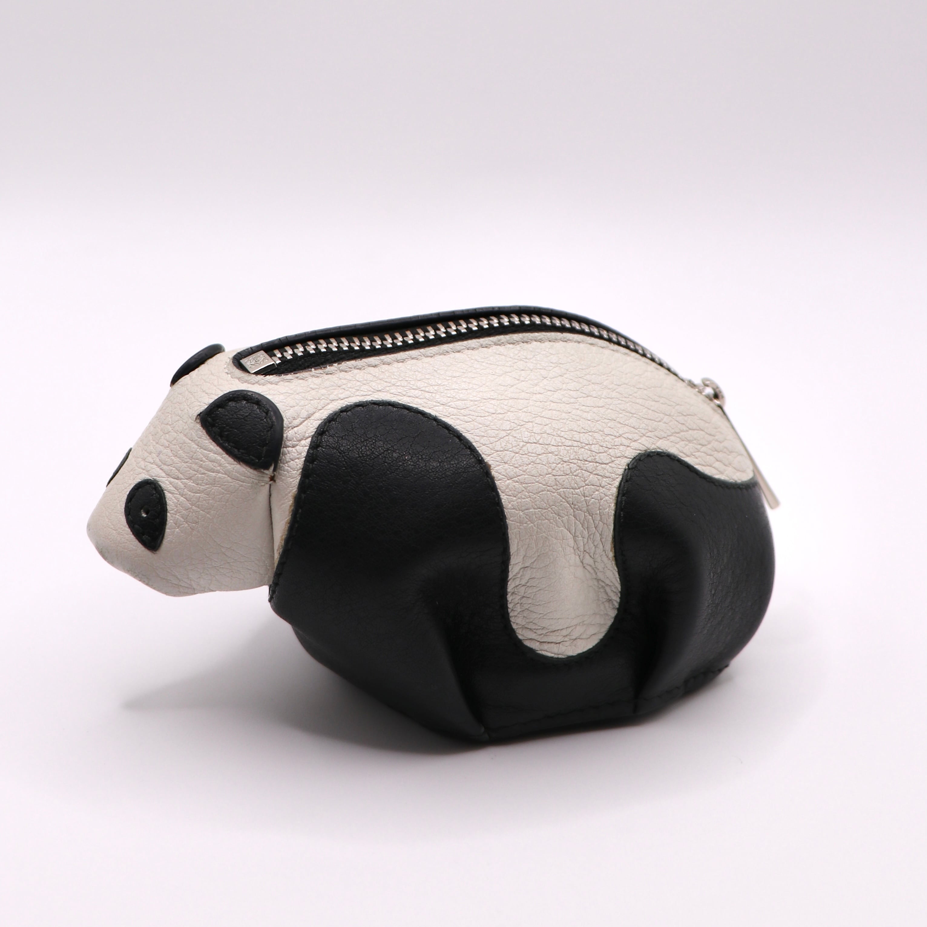 LOEWE パンダ コインケース レザー ブラック ホワイト ロエベ