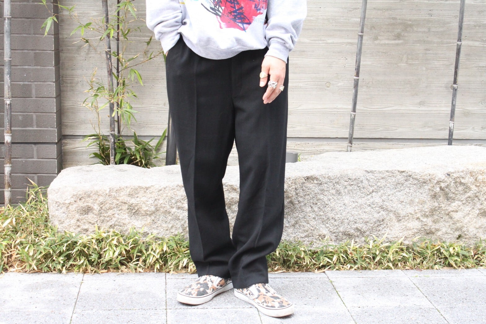 ~50s Unknown Wool Gabardine Slacks