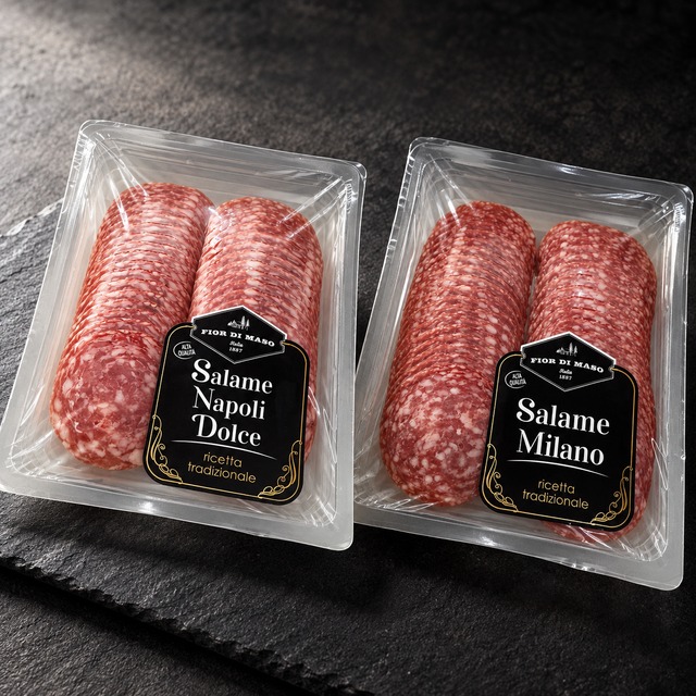 サラミ 2種食べ比べセット 400g｜ミラノサラミ・ナポリサラミ 各200g スライス済み アメリカ産 細挽きと粗挽きの味わい ワインのお供・オードブル Milano Napoli Salame Set