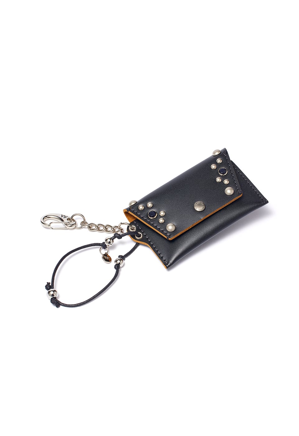 OPEN YY] STUD CARD CASE KEYCHAIN, BLACK 正規品 韓国ブランド 韓国