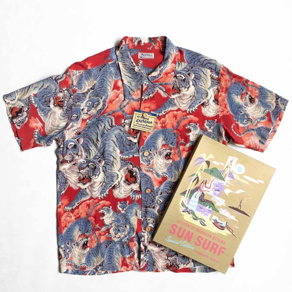 希少 SAN SURF 百虎 黄 アロハシャツ ハワイアンシャツ サイズM 希少