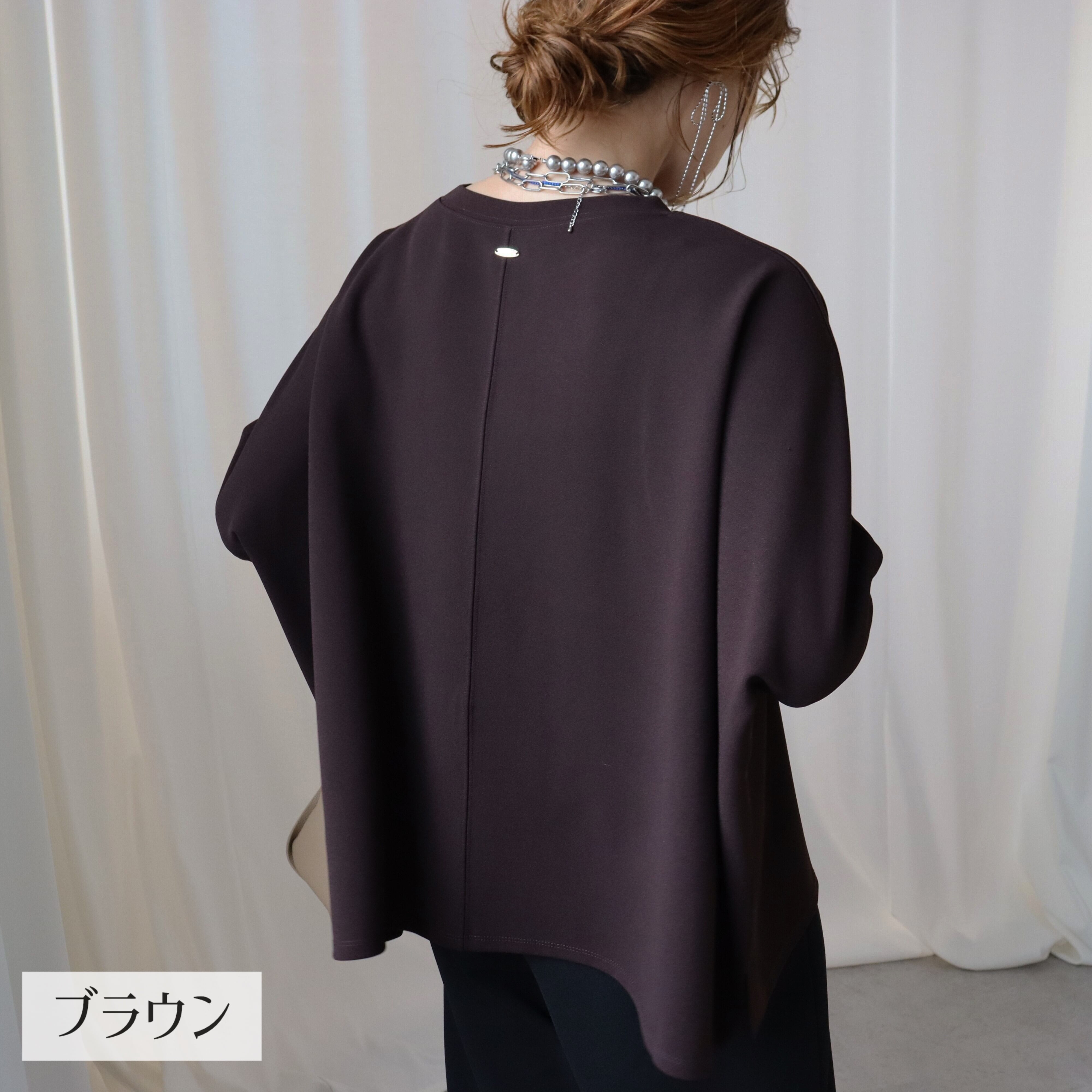ボックスシルエットジョーゼットプルオーバー【in153622-z】送料無料
