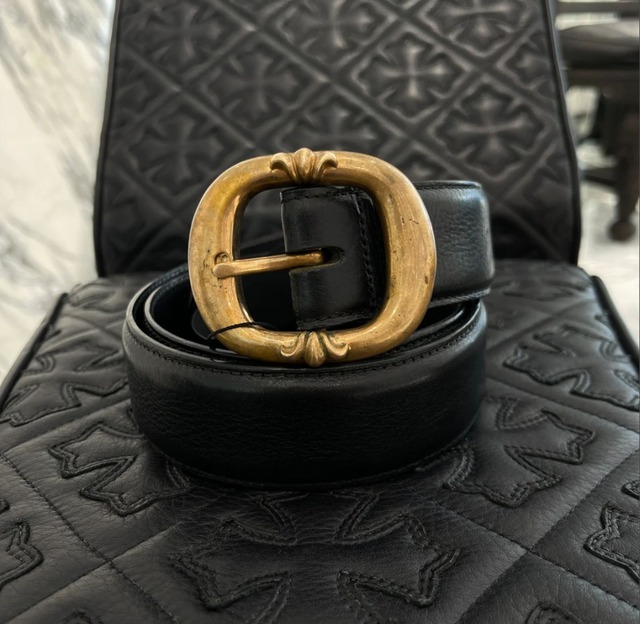 CHROME HEARTS クロムハーツ  レザーベルト ブロンズ ガンスリンガー