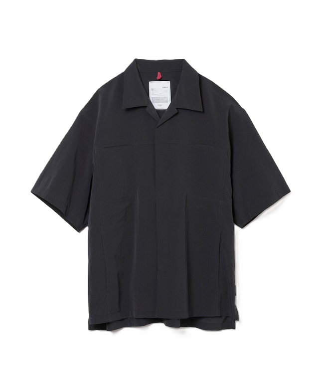 YDOT /  YU81702  AIR VENT OPEN COLLAR S/S SHIRT (BLACK)