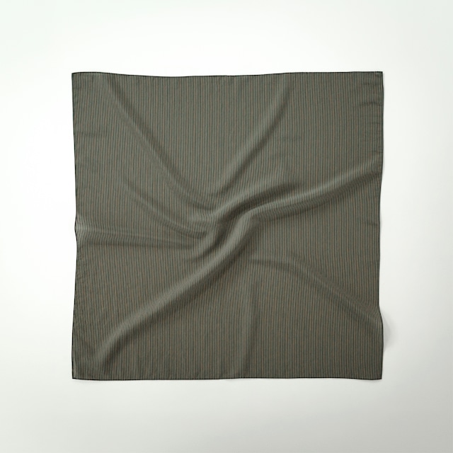 Deadstock Fabric Scarf / Bronze Khaki × Dark Green