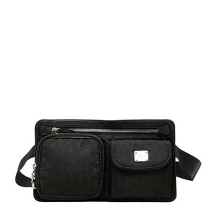 ディオール トロッター ウエストポーチ ショルダーバッグ ブラック キャンバス レザー レディース Dior 【中古】
