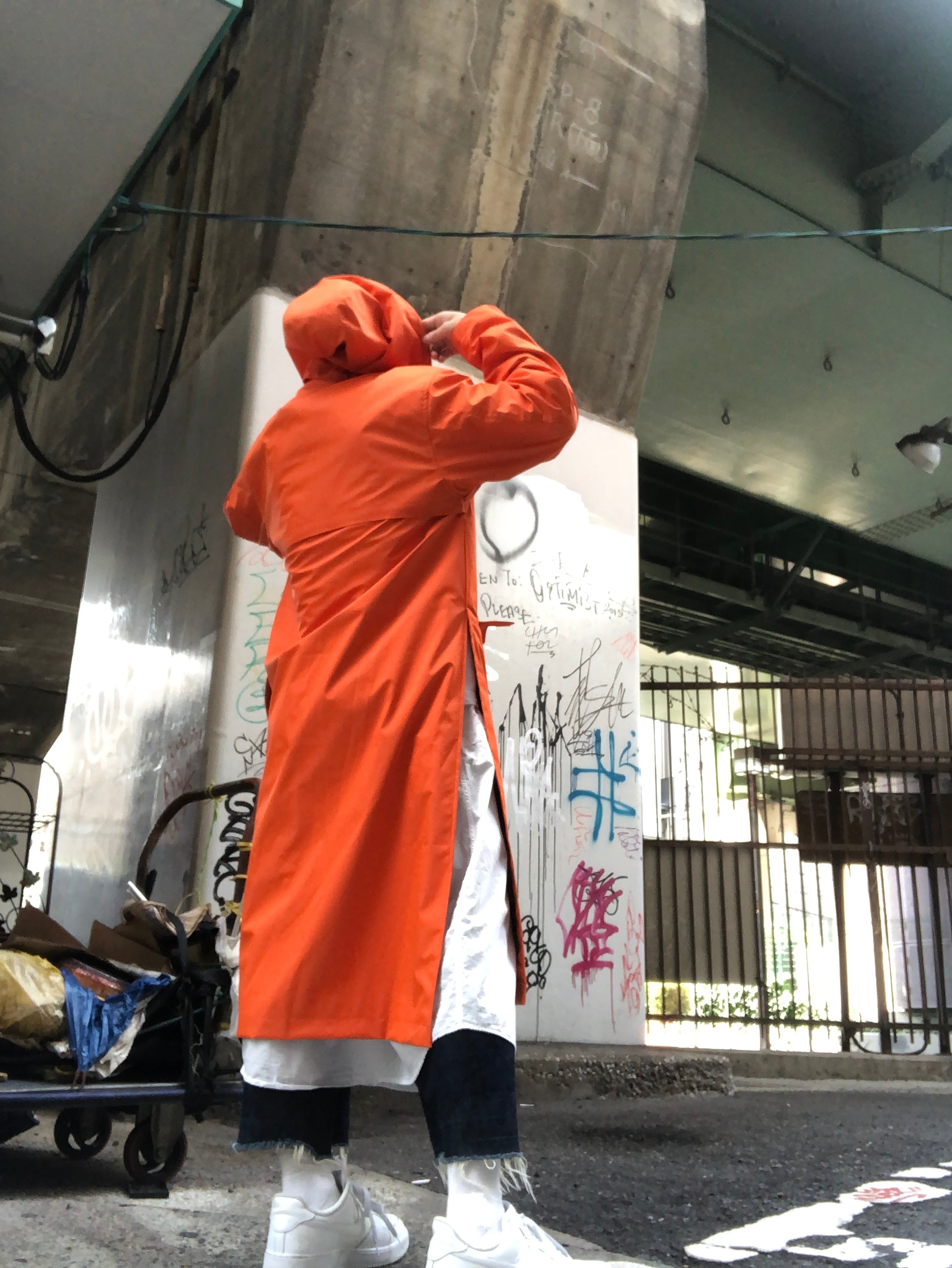 RICE NINE TEN』SIDE VENTS LONG COAT/orange | SUKIKIRAI