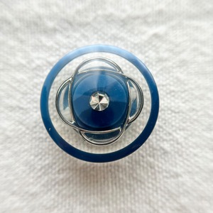 ブルーフラワー 1粒ラインストーン 23mm