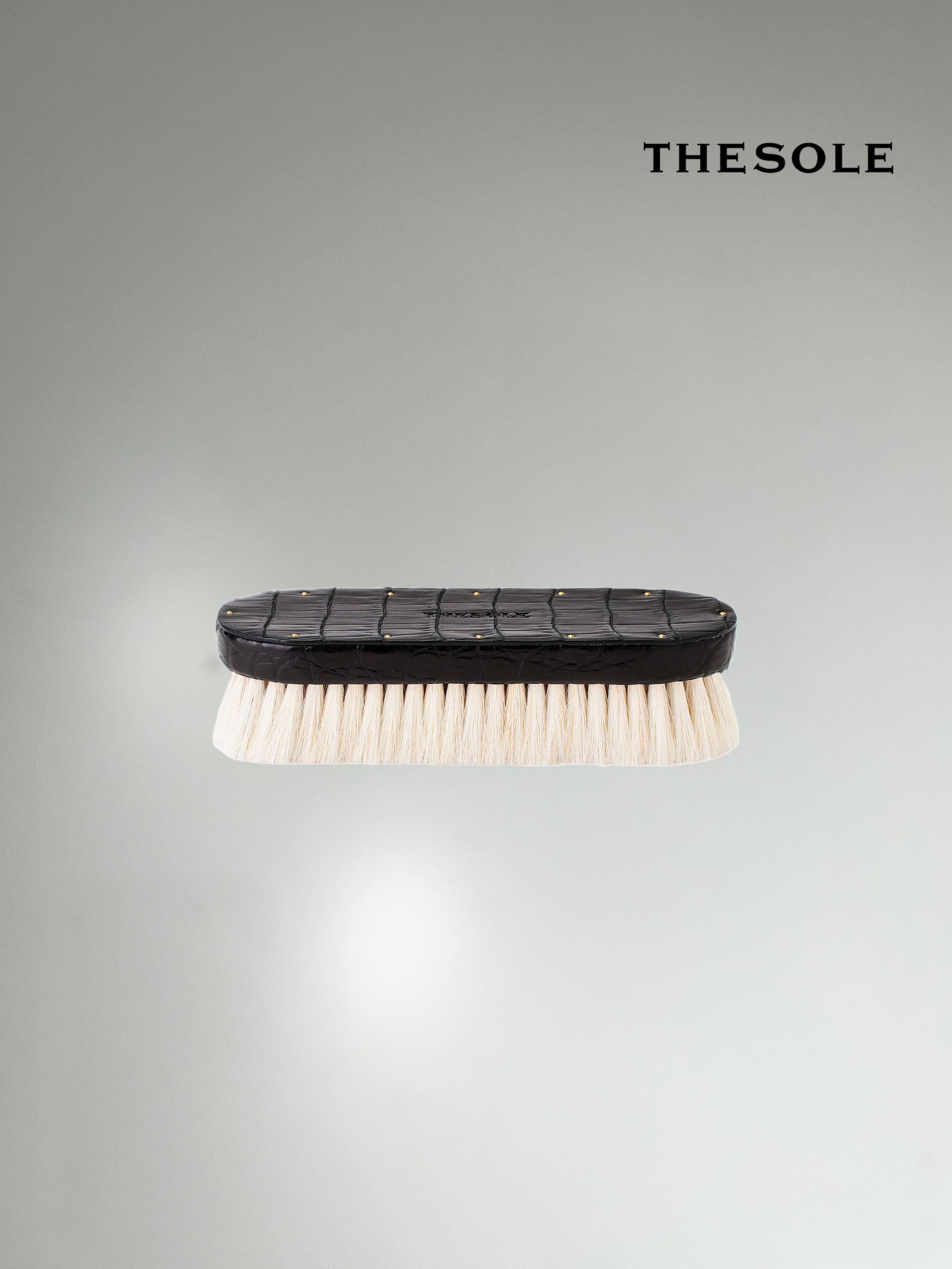 THE SOLE（ザ ソール）山羊毛 鰐革（クロコダイル）洋服ブラシ BLACK