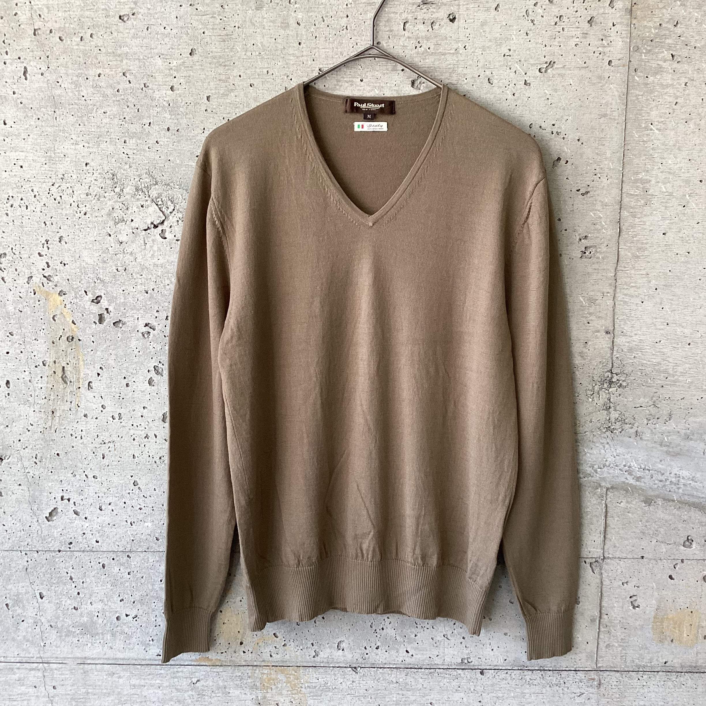 Paul Stuart khaki V neck knit
