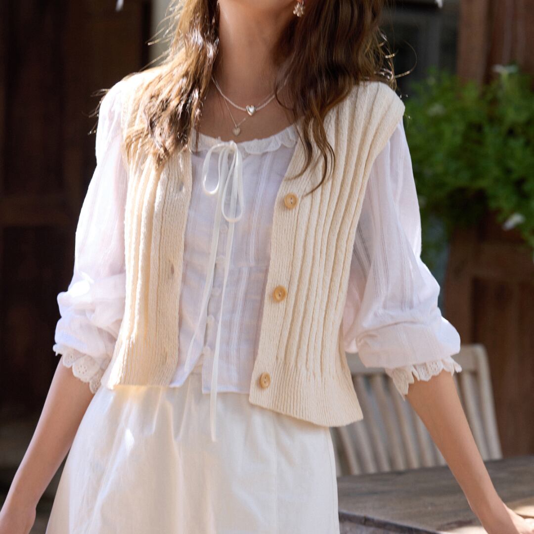 cute layered button vest