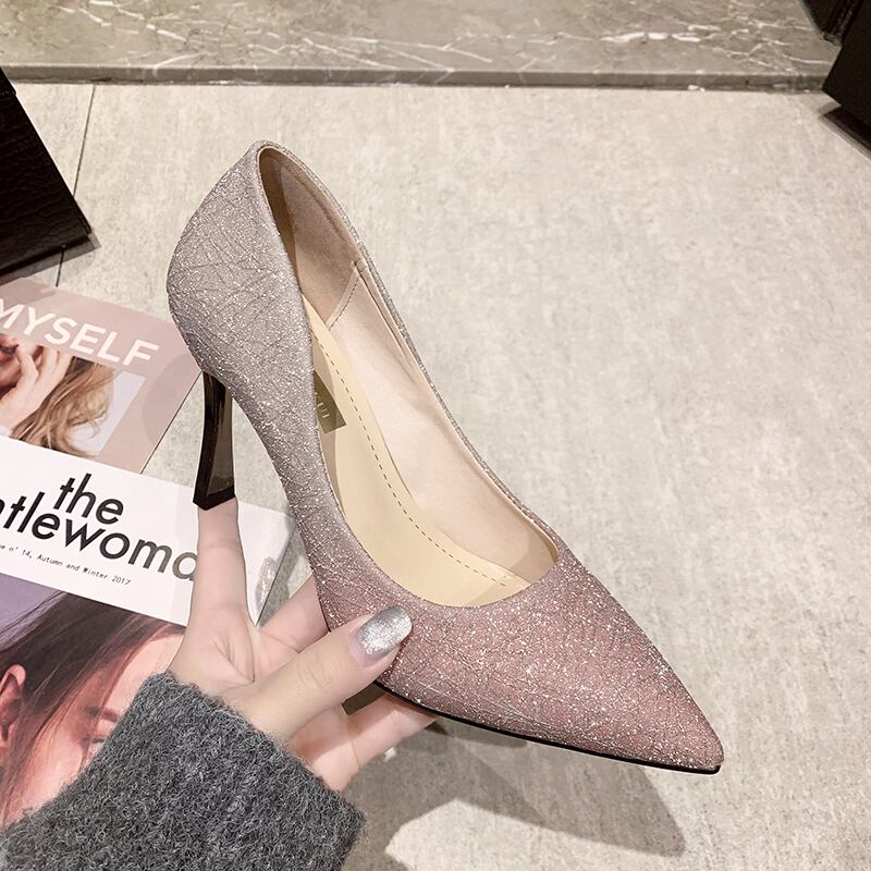 シングルレディースレッドスタイルカジュアルヒール 靴 シューズ ハイヒール フェイクシューズ44123545742