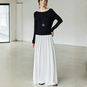 Robe Contrast Maxi Dress F0554